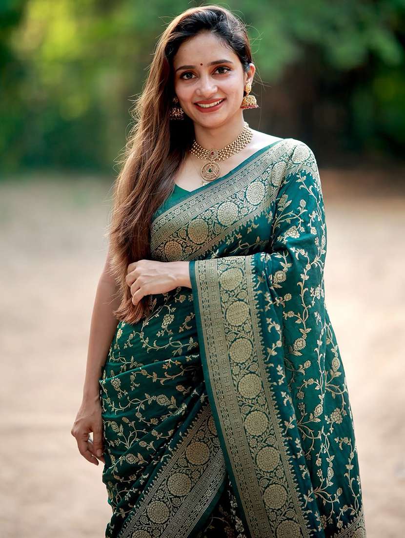 women self design banarasi saree with blouse - 22554708 -  Standard Image - 3