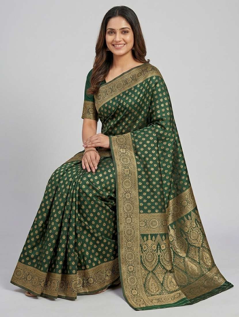 women self design banarasi saree with blouse - 22554760 -  Standard Image - 3
