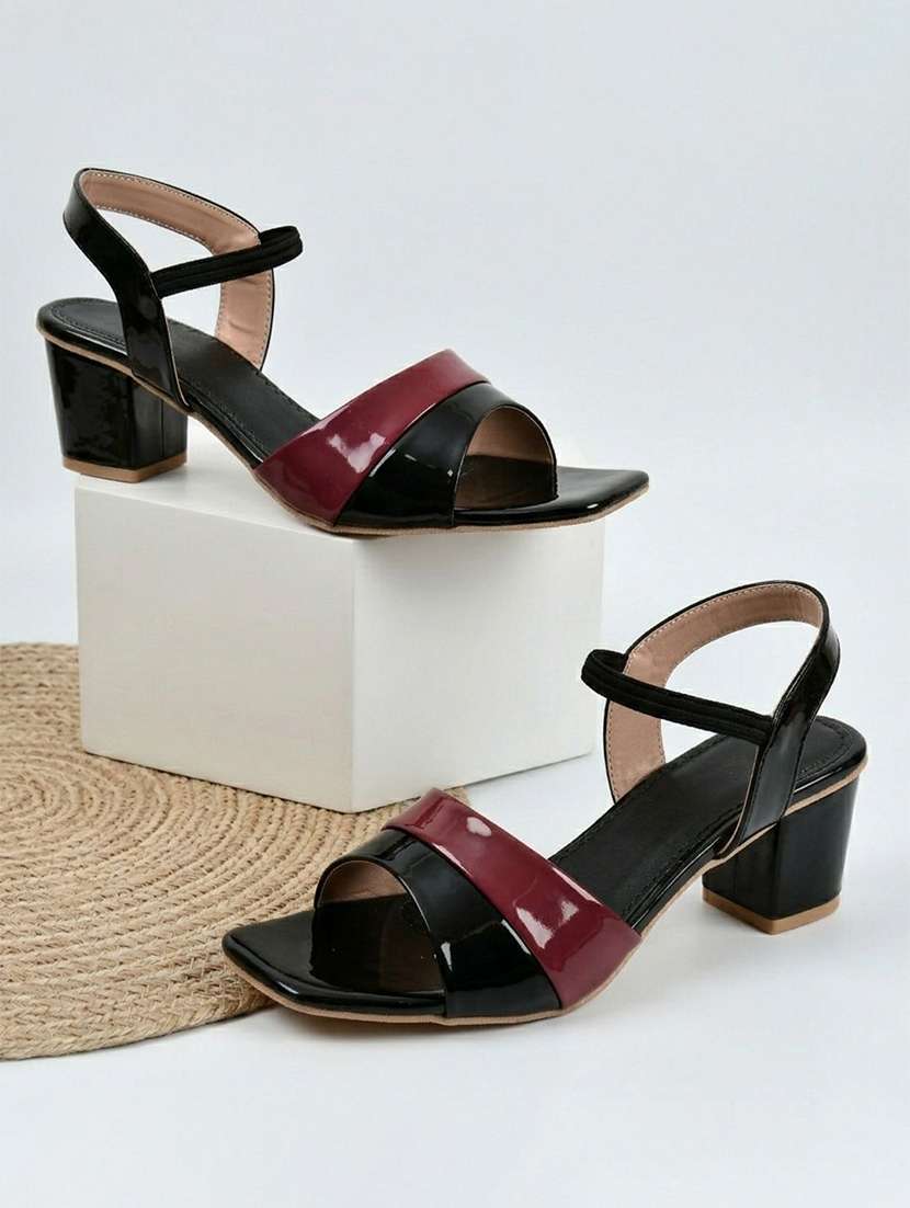 women colourblocked ankle strap sandal