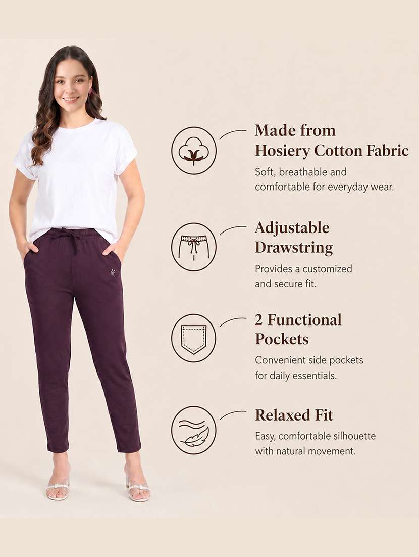women solid mid rise ankle length track pant - 22554792 -  Standard Image - 5
