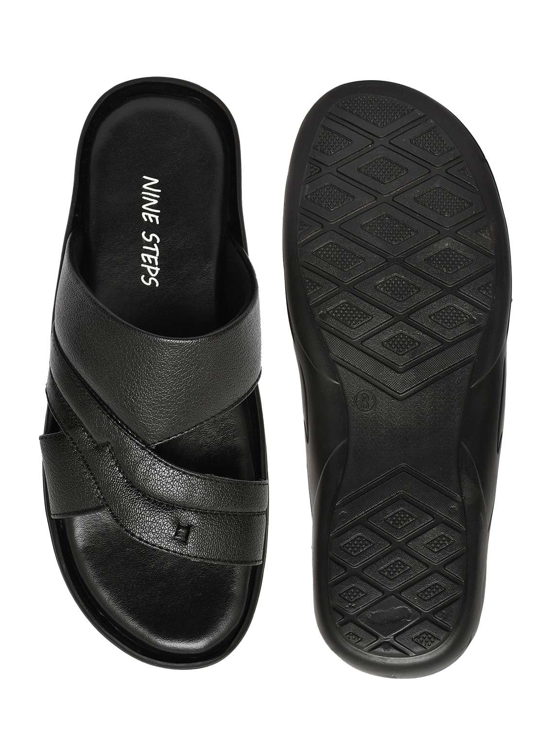 men black slip on sandal - 22554841 -  Standard Image - 5