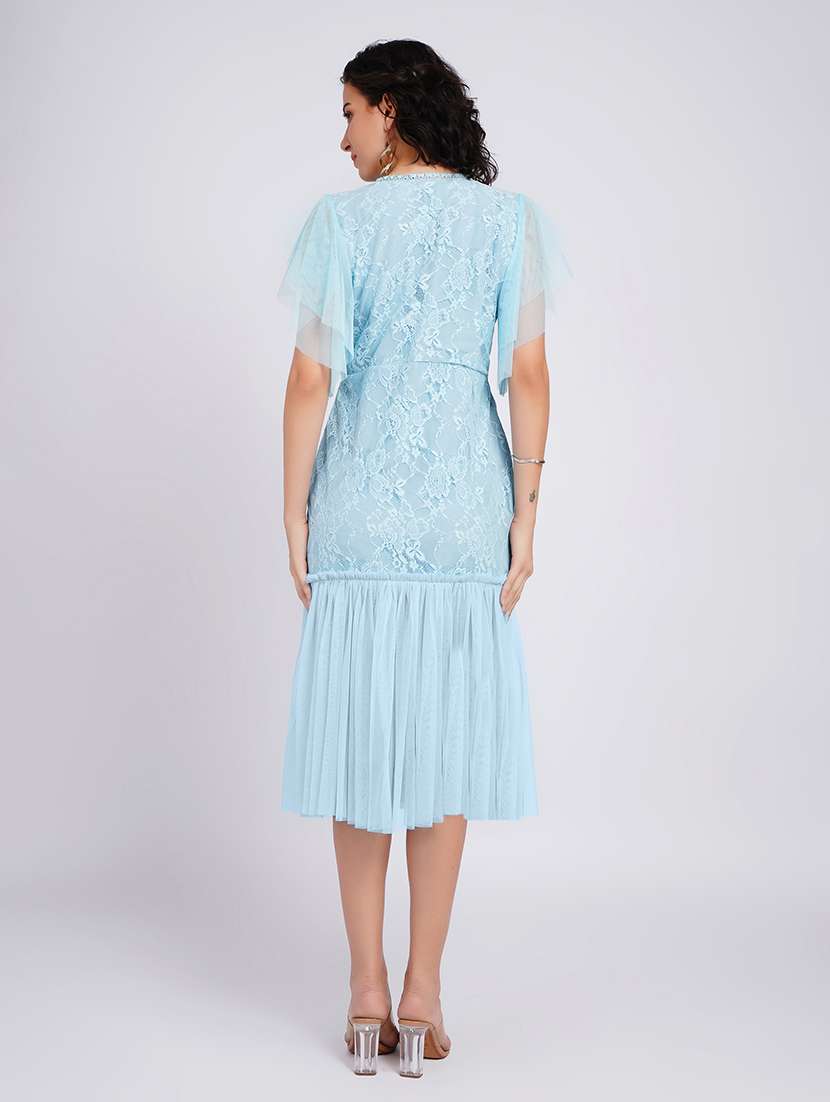 women self design flared sleeves sheath dress - 22554886 -  Standard Image - 5