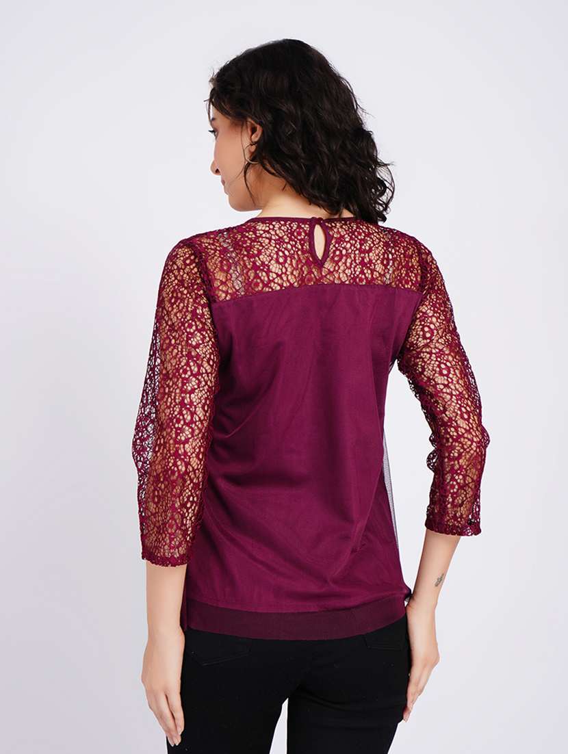 women self design round neck regular top - 22554889 -  Standard Image - 3