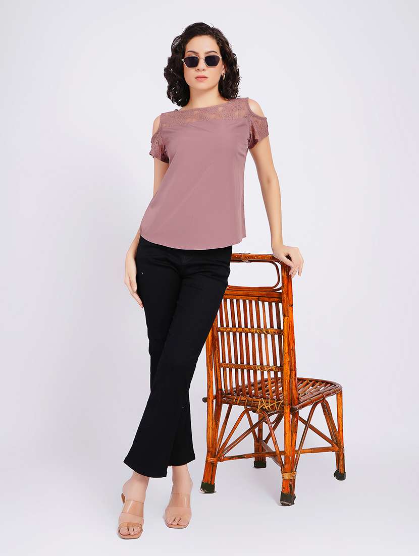 women self design cold shoulder regular top - 22554892 -  Standard Image - 5