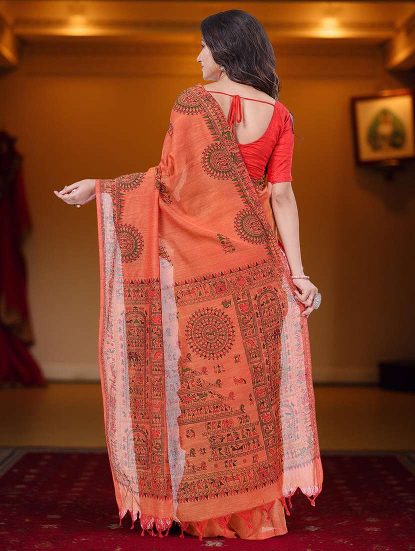 women printed casual wear saree with blouse - 22554939 -  Standard Image - 3