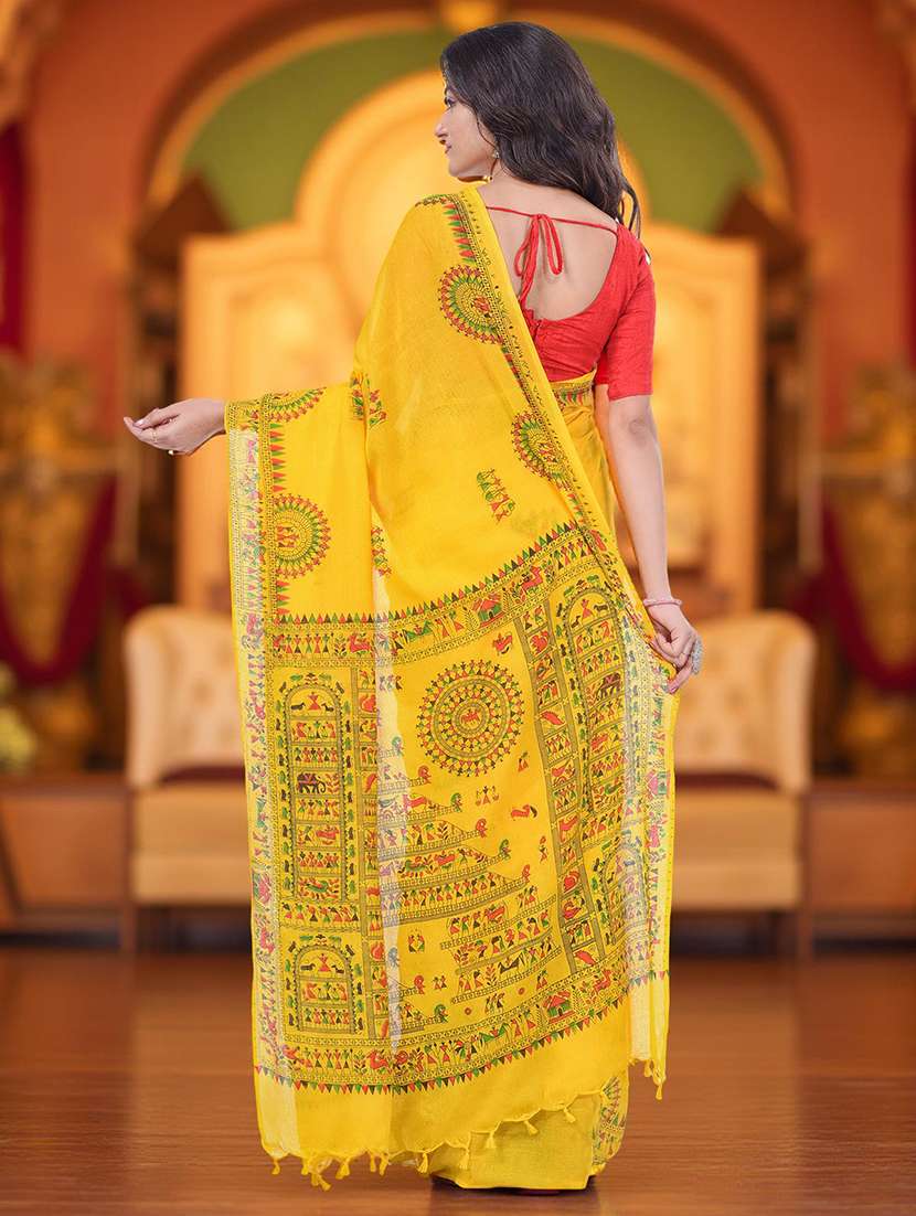 women printed casual wear saree with blouse - 22554941 -  Standard Image - 3