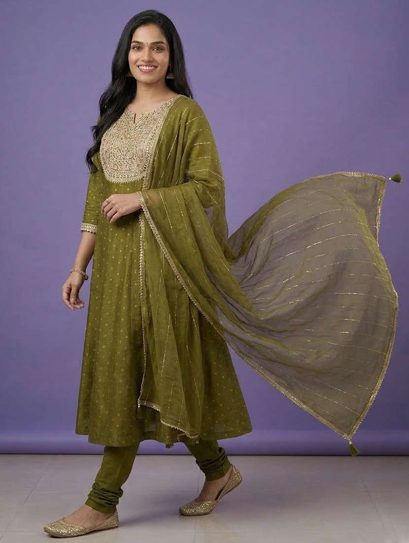 women printed three quarter sleeve anarkali kurta - 22555041 -  Standard Image - 5