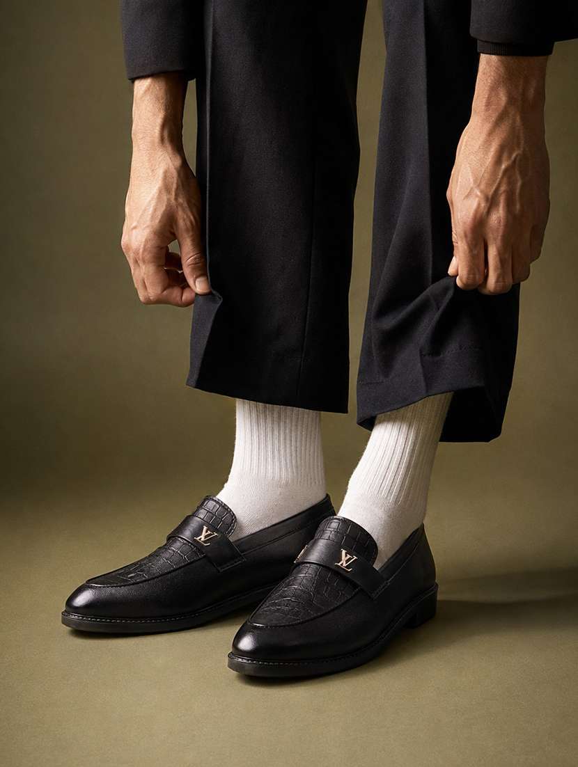 Men Black Slip On Loafer - 22555055 -  Standard Image - 3
