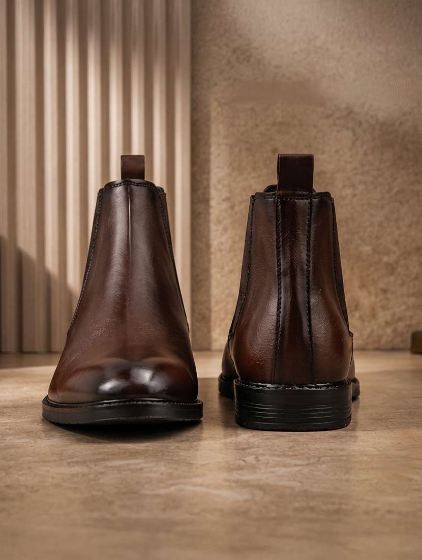 Men Brown Slip On Chelsea Boot - 22555061 -  Standard Image - 3