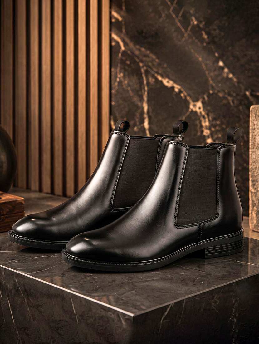 men black slip on chelsea boot