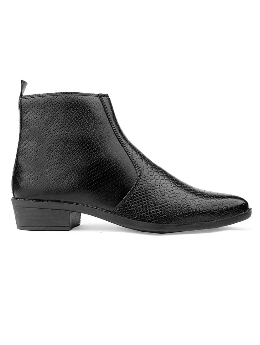 men black slip on boot - 22555064 -  Standard Image - 3