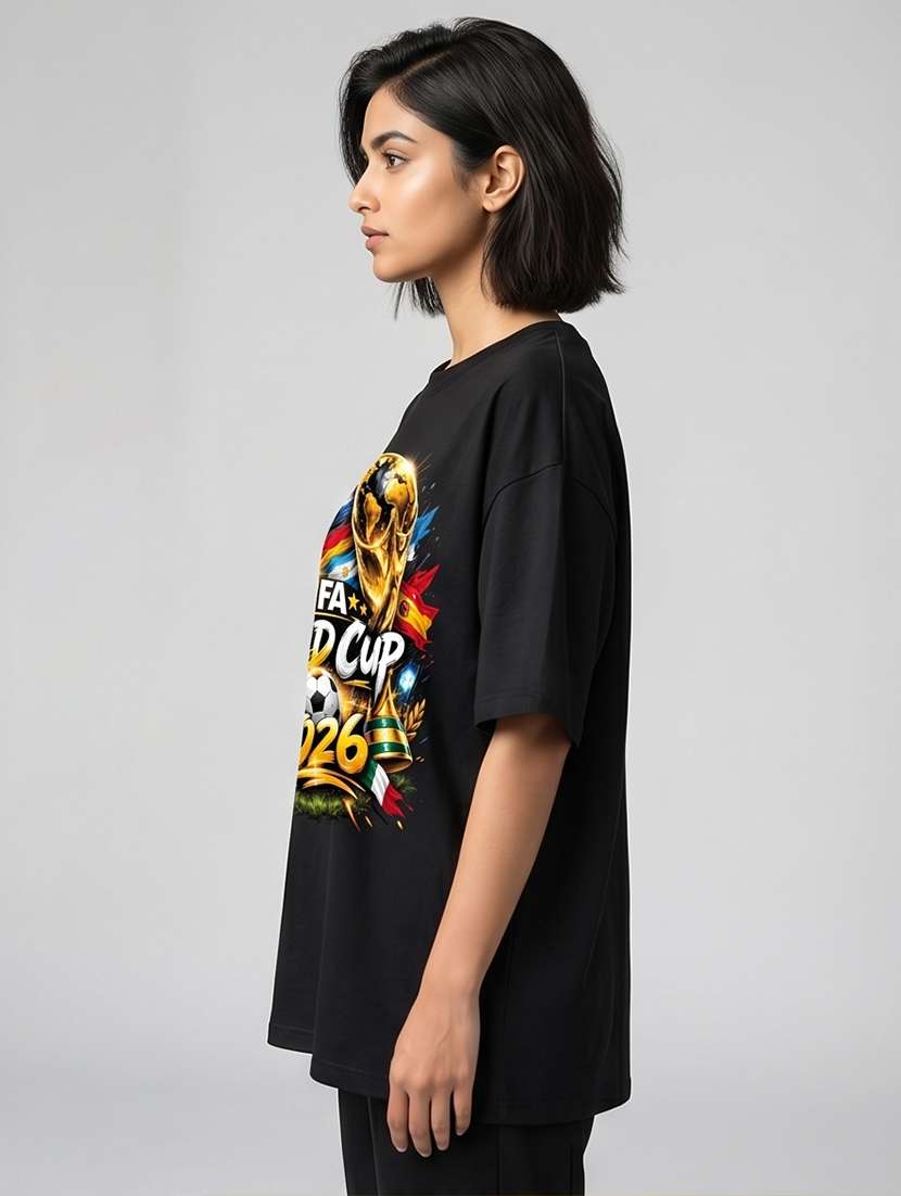 black cotton oversized tshirt - 22555100 -  Standard Image - 3