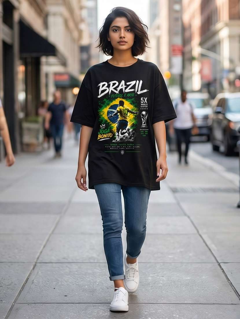 black cotton oversized tshirt - 22555103 -  Standard Image - 3