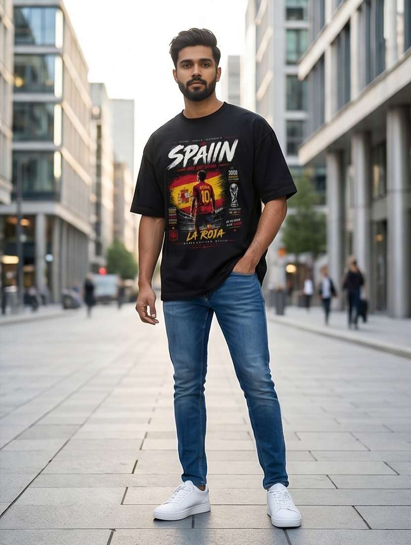 black cotton front print tshirt - 22555105 -  Standard Image - 3