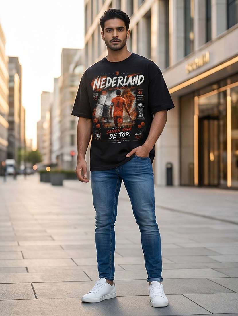 black cotton front print tshirt - 22555118 -  Standard Image - 3