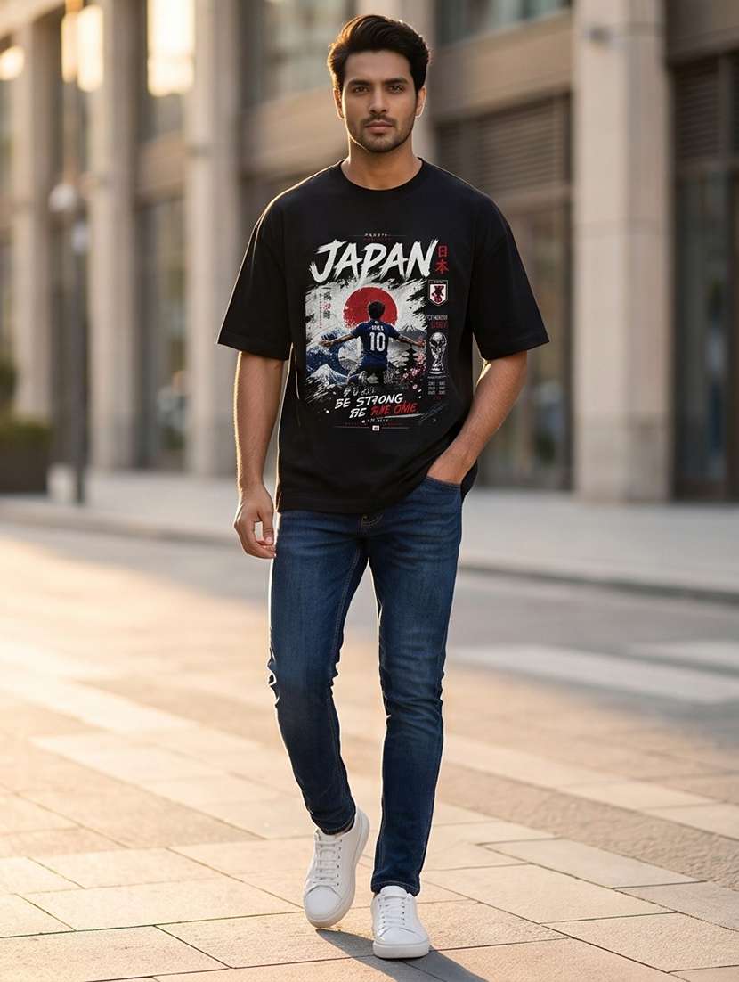black cotton front print tshirt - 22555120 -  Standard Image - 3