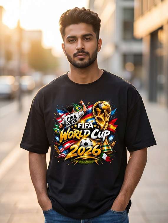 men printed short sleeves oversized t-shirt