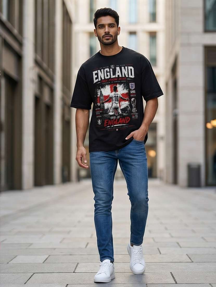 black cotton front print tshirt - 22555124 -  Standard Image - 3