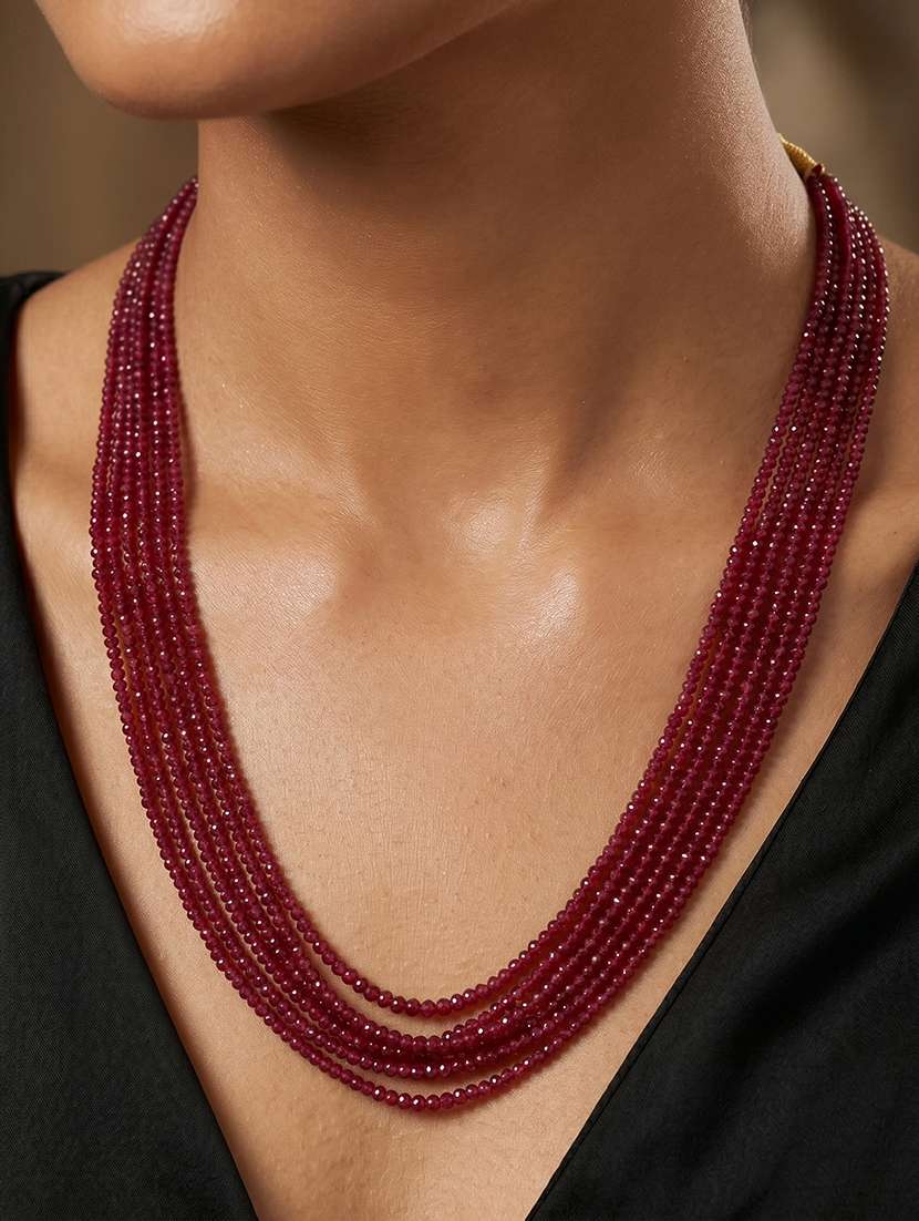 6 strand natural facetted ruby necklace for women - 22555137 -  Standard Image - 3