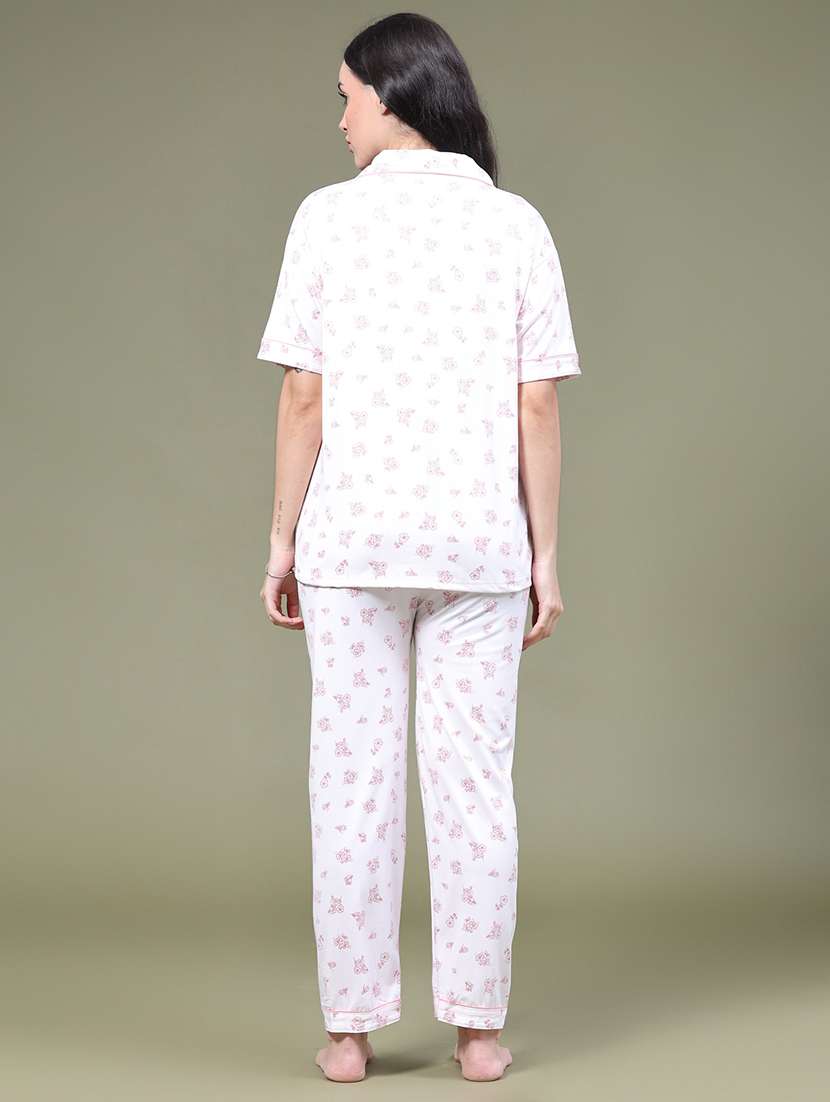 Women Printed Short Sleeves Nightwear Set - 22555404 -  Standard Image - 3