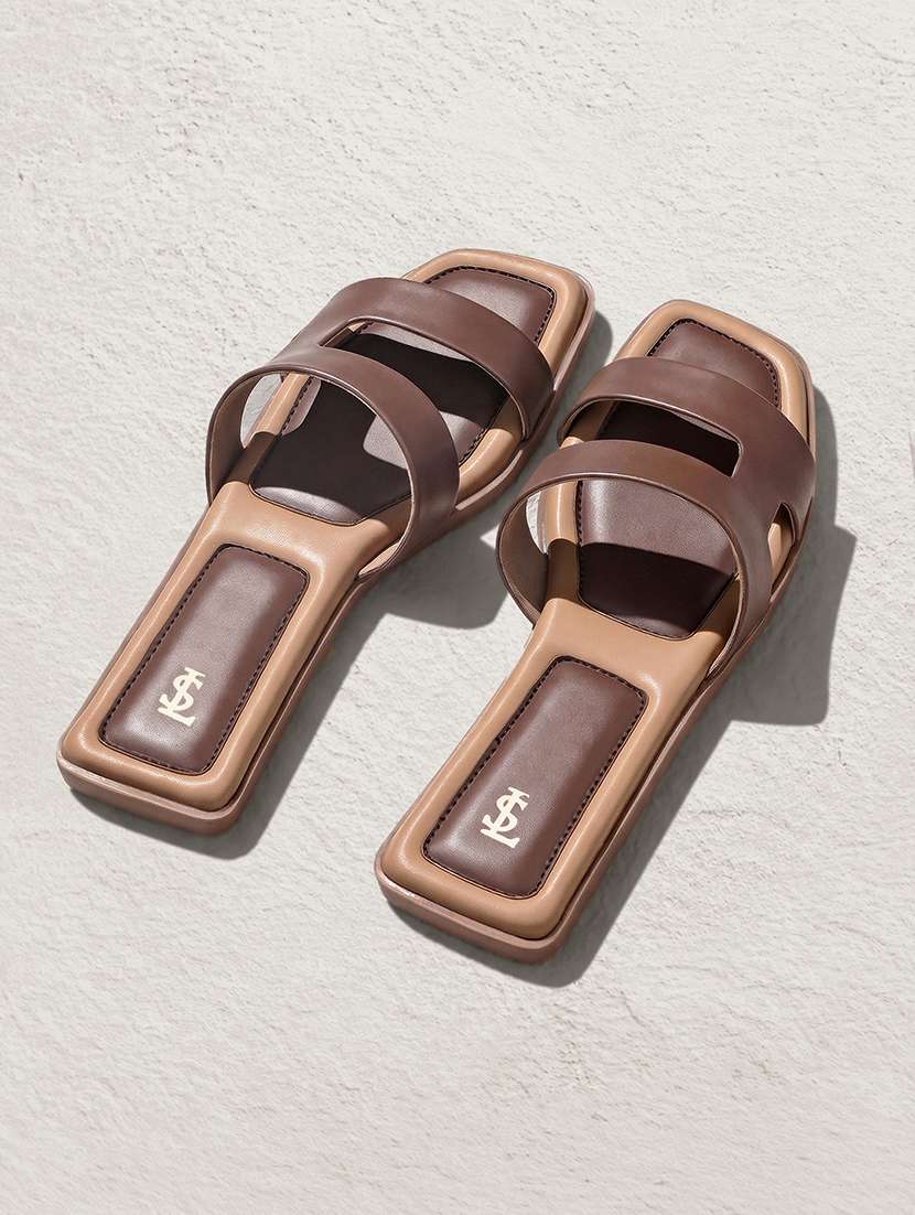 women solid slip on flats