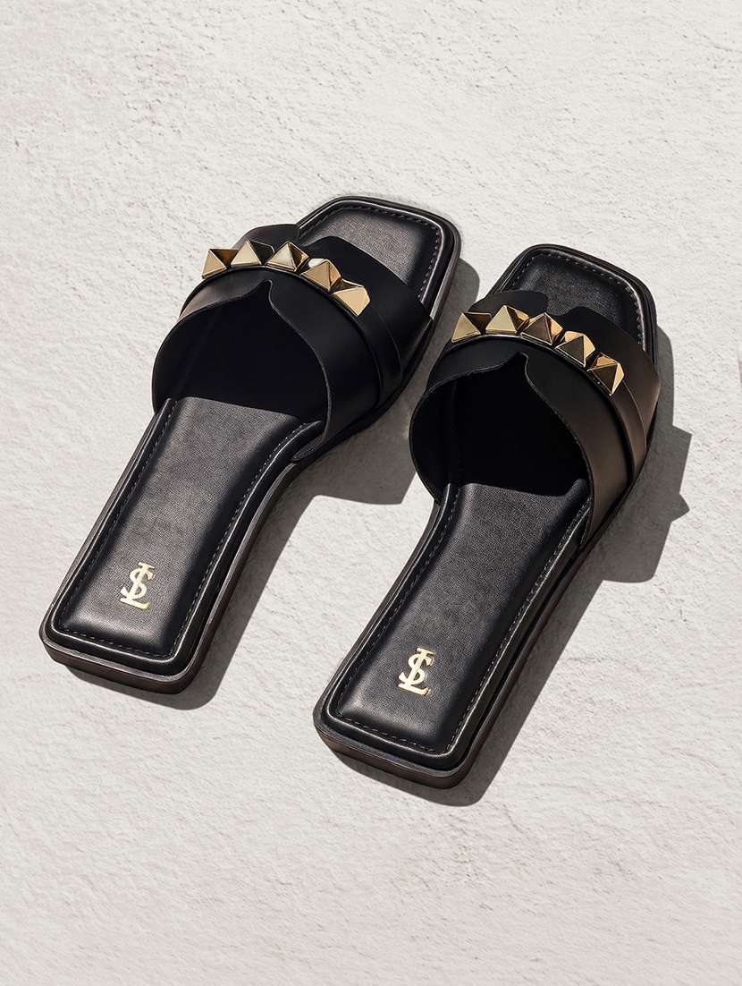 women embellished slip on flats