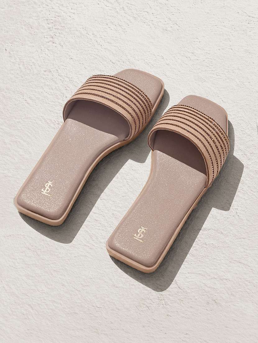 women embellished slip on flats