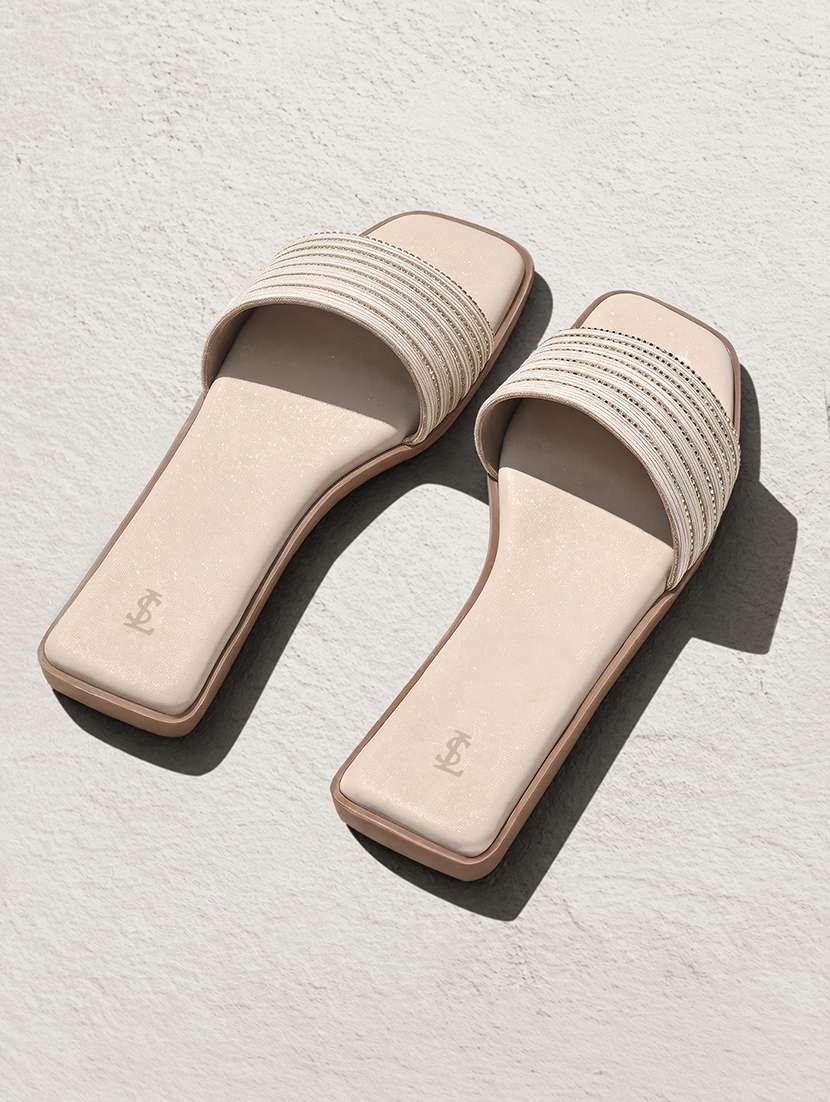 women embellished slip on flats
