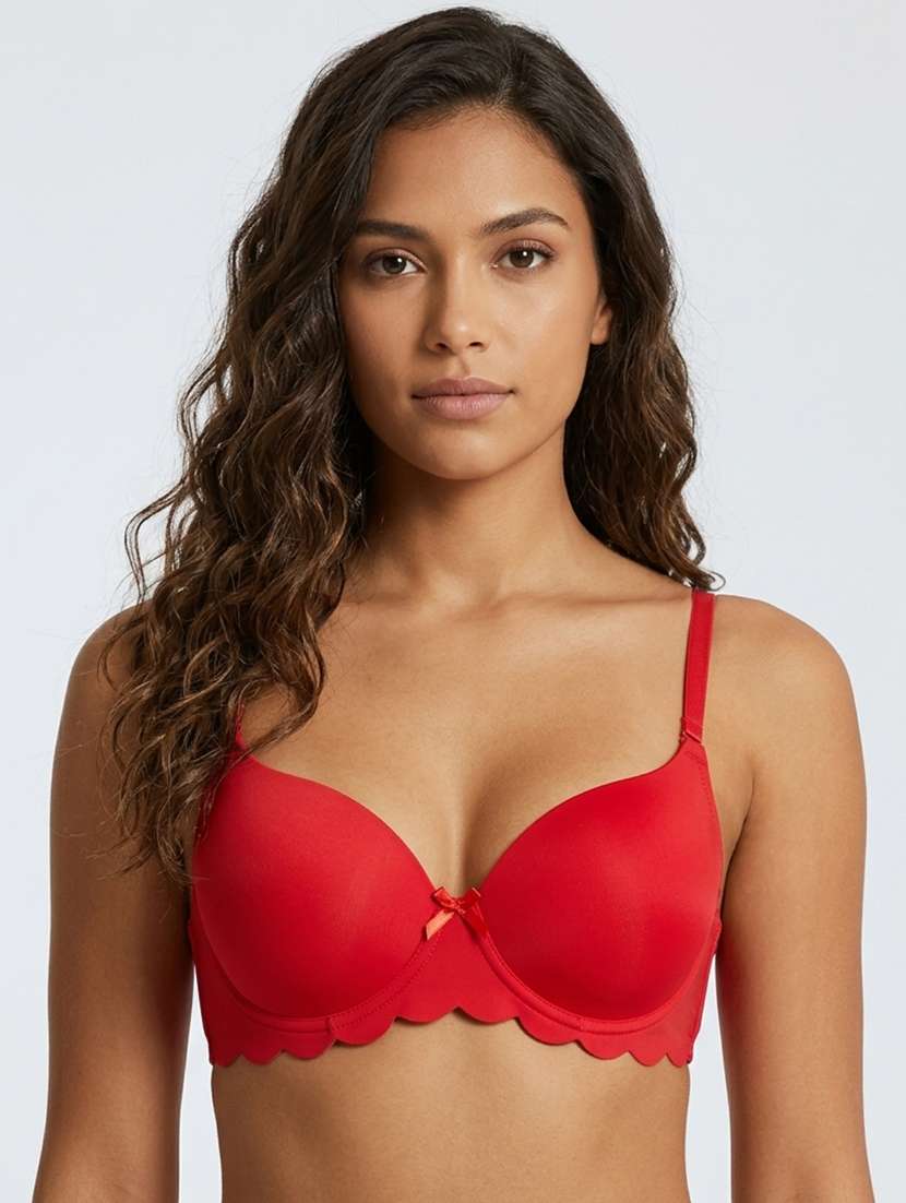 women solid push up bra