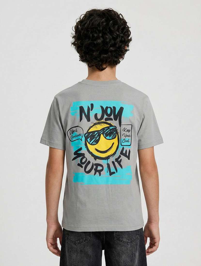 boys printed short sleeves regular fit t-shirt