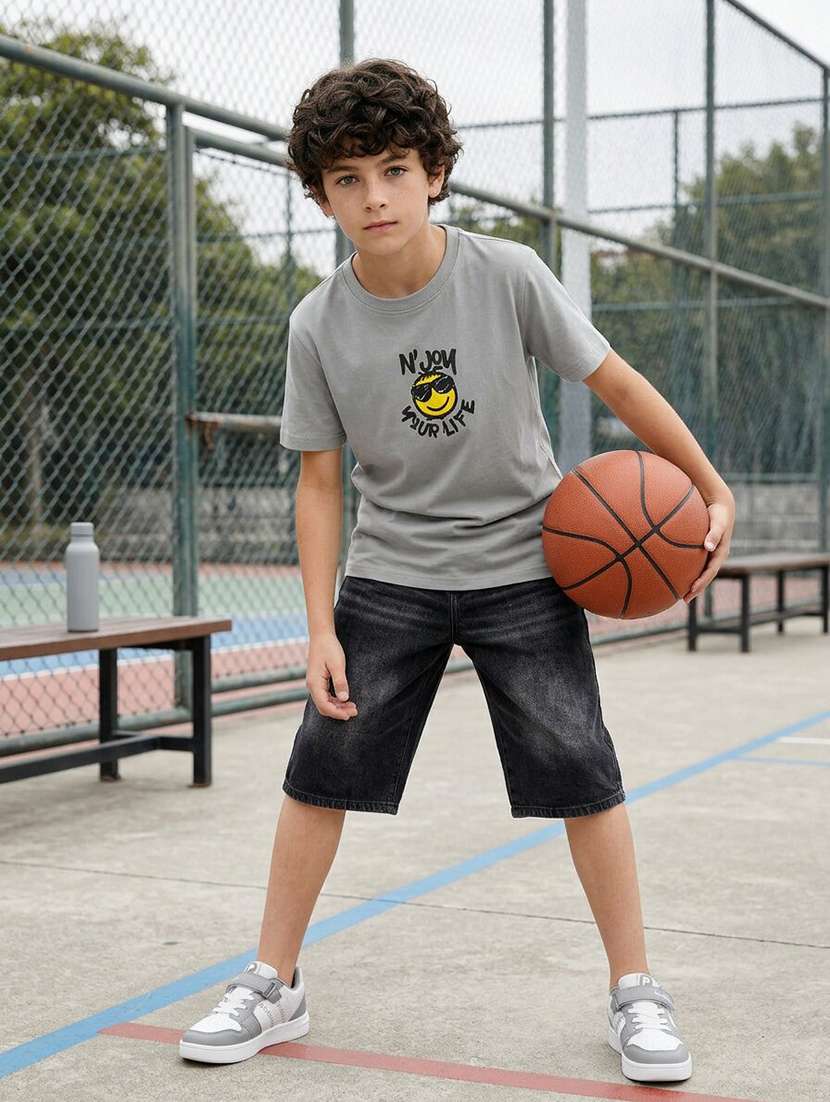 Boys Printed Short Sleeves Regular Fit T-shirt - 22555860 -  Standard Image - 3