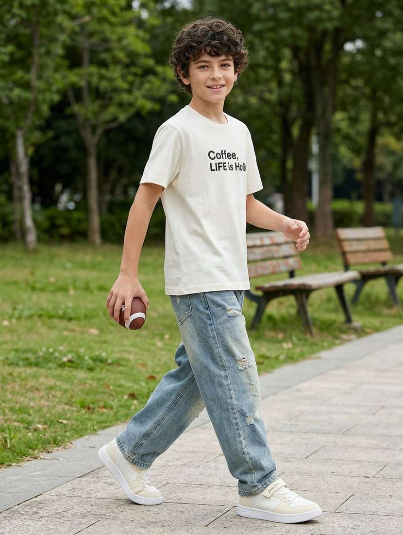 Boys Printed Short Sleeves Regular Fit T-shirt - 22555877 -  Standard Image - 3