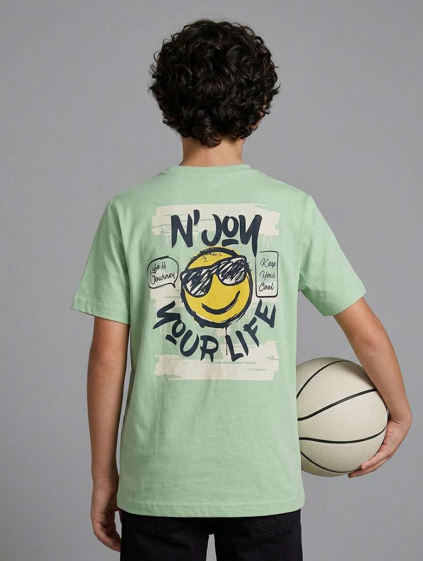 boys printed short sleeves regular fit t-shirt