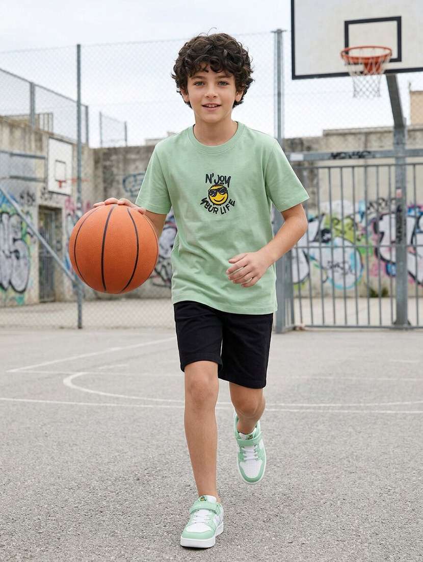 Boys Printed Short Sleeves Regular Fit T-shirt - 22555884 -  Standard Image - 3