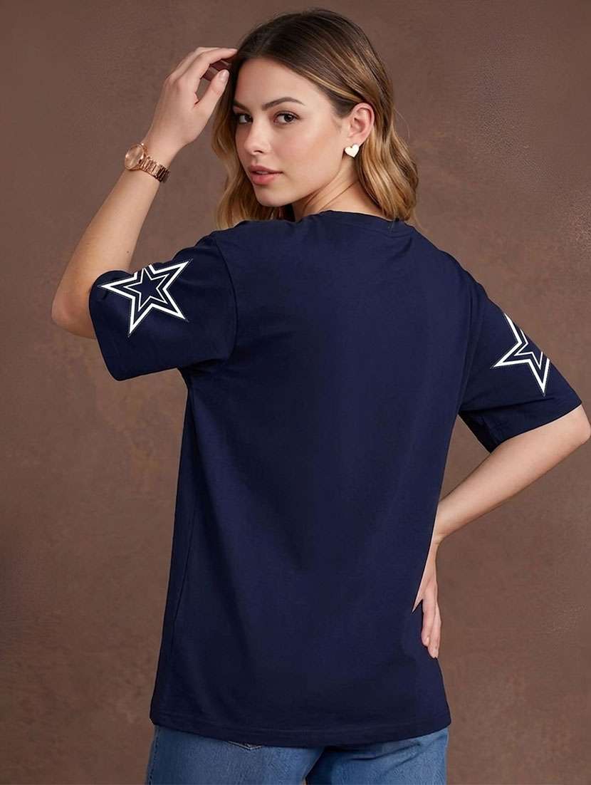 women printed short sleeves oversized t-shirt - 22556267 -  Standard Image - 3