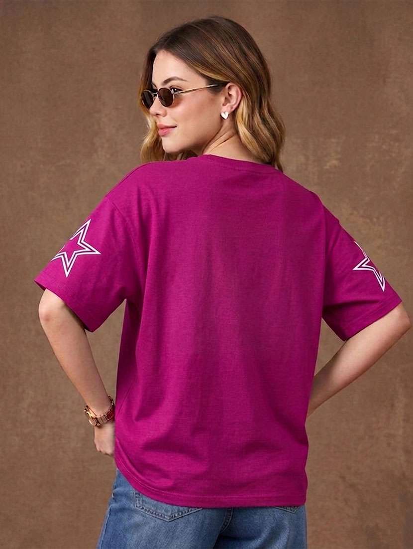 women printed short sleeves oversized t-shirt - 22556303 -  Standard Image - 3