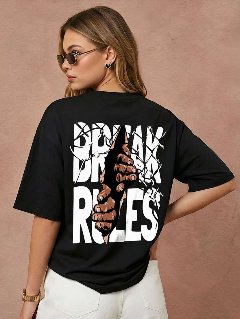 women printed short sleeves oversized t-shirt