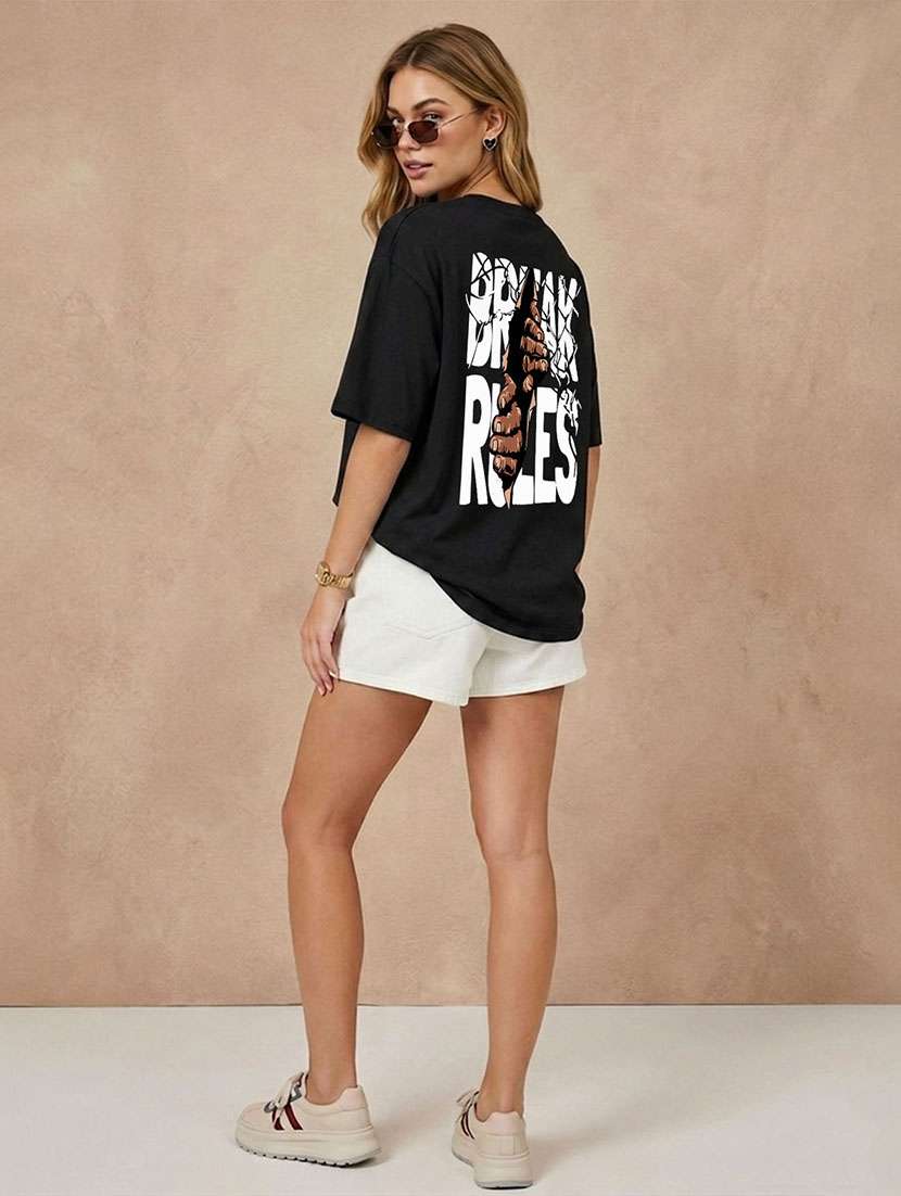 women printed short sleeves oversized t-shirt - 22556319 -  Standard Image - 3
