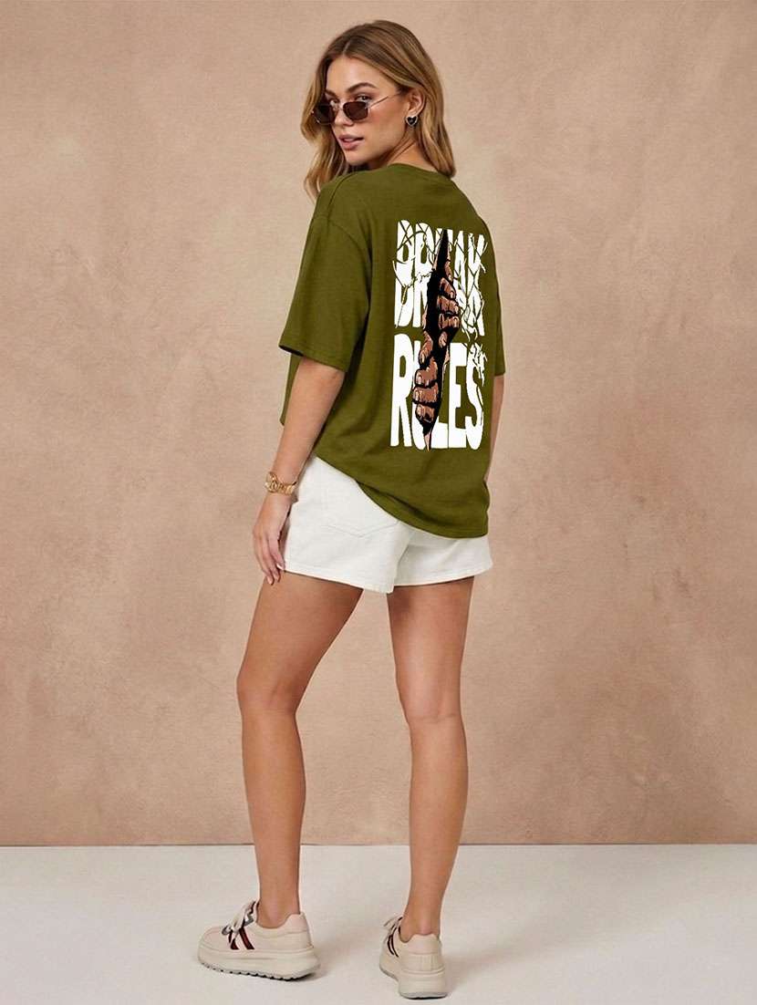 women printed short sleeves oversized t-shirt - 22556321 -  Standard Image - 3