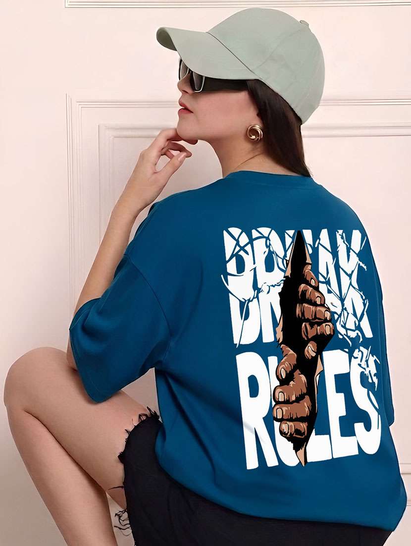 women printed short sleeves oversized t-shirt