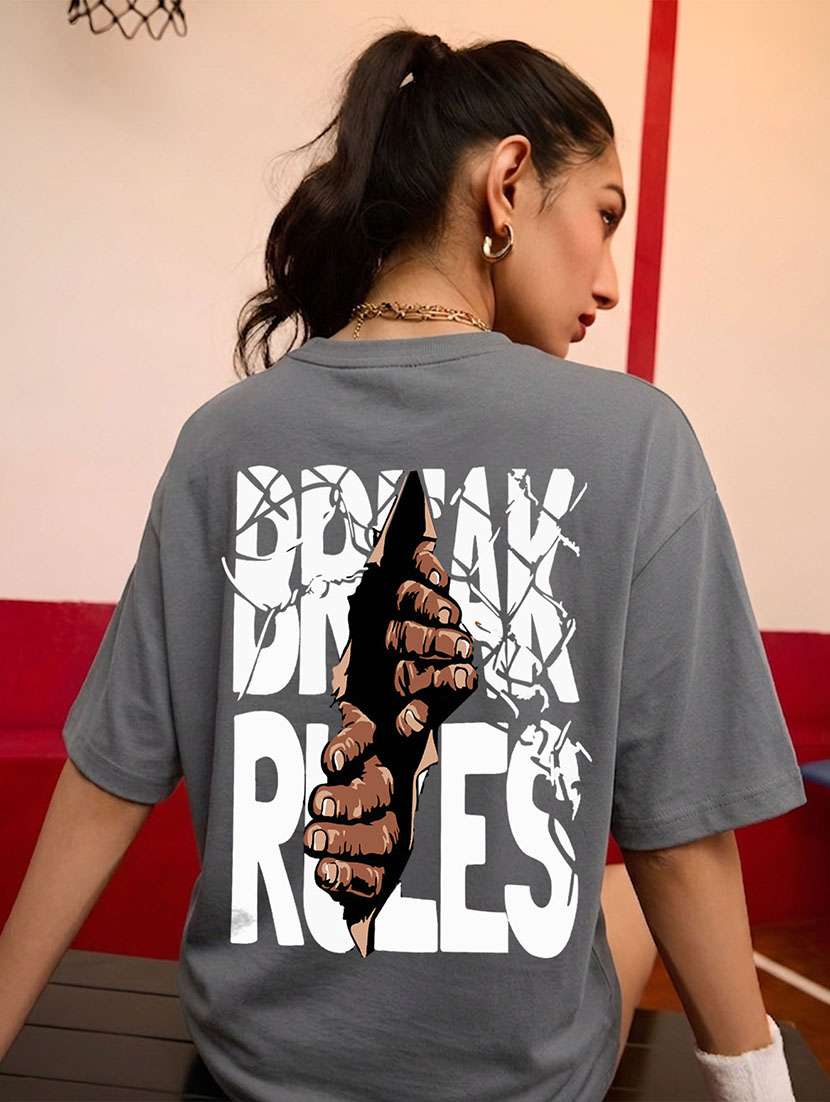 women printed short sleeves oversized t-shirt