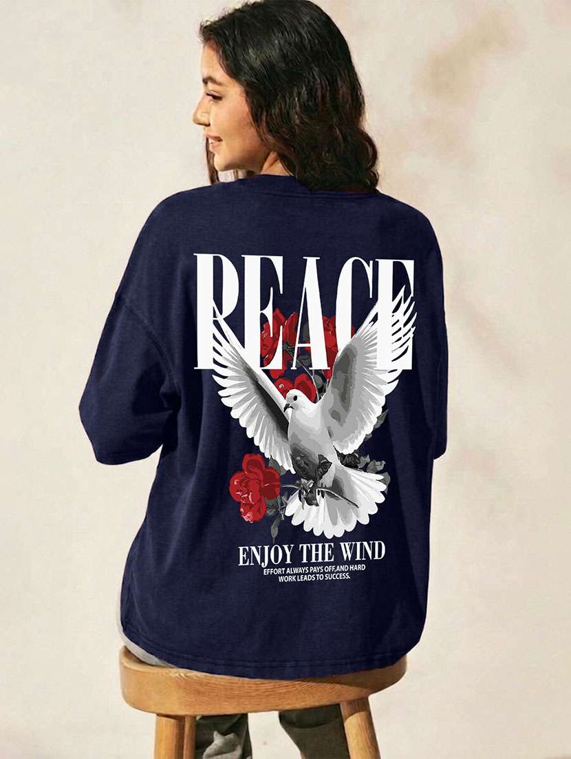 women printed short sleeves oversized t-shirt - 22556403 -  Standard Image - 3