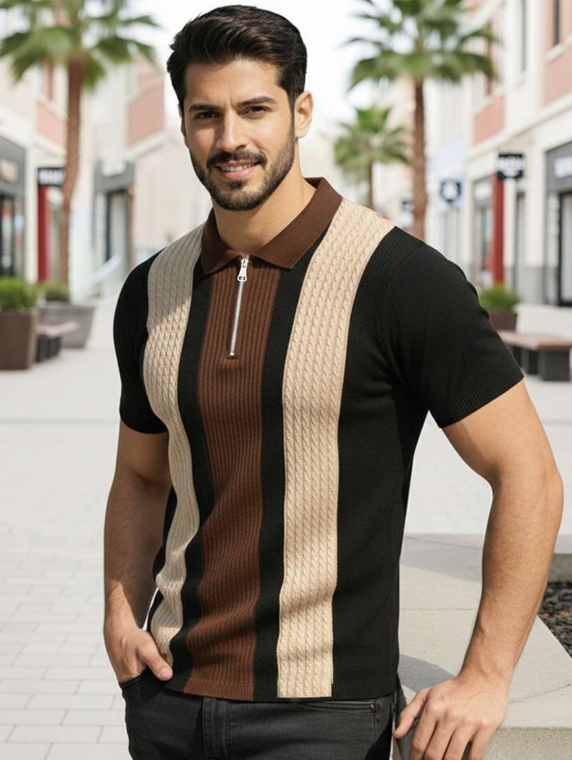 men color block short sleeve regular fit polo t-shirt - 22556518 -  Standard Image - 3