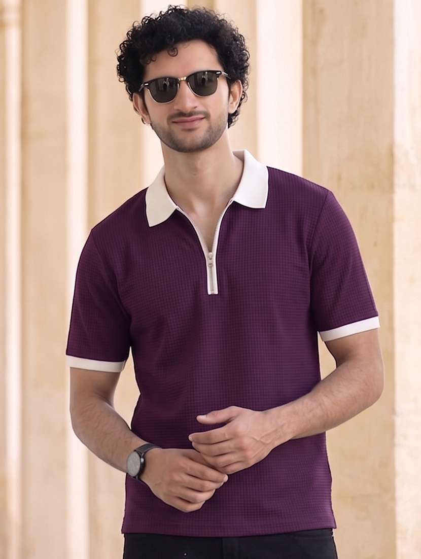 men textured short sleeve regular fit polo t-shirt - 22556788 -  Standard Image - 3