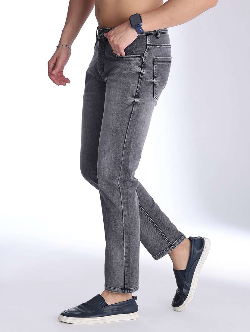 men washed mid rise ankle length slim fit jeans - 22556888 -  Standard Image - 3