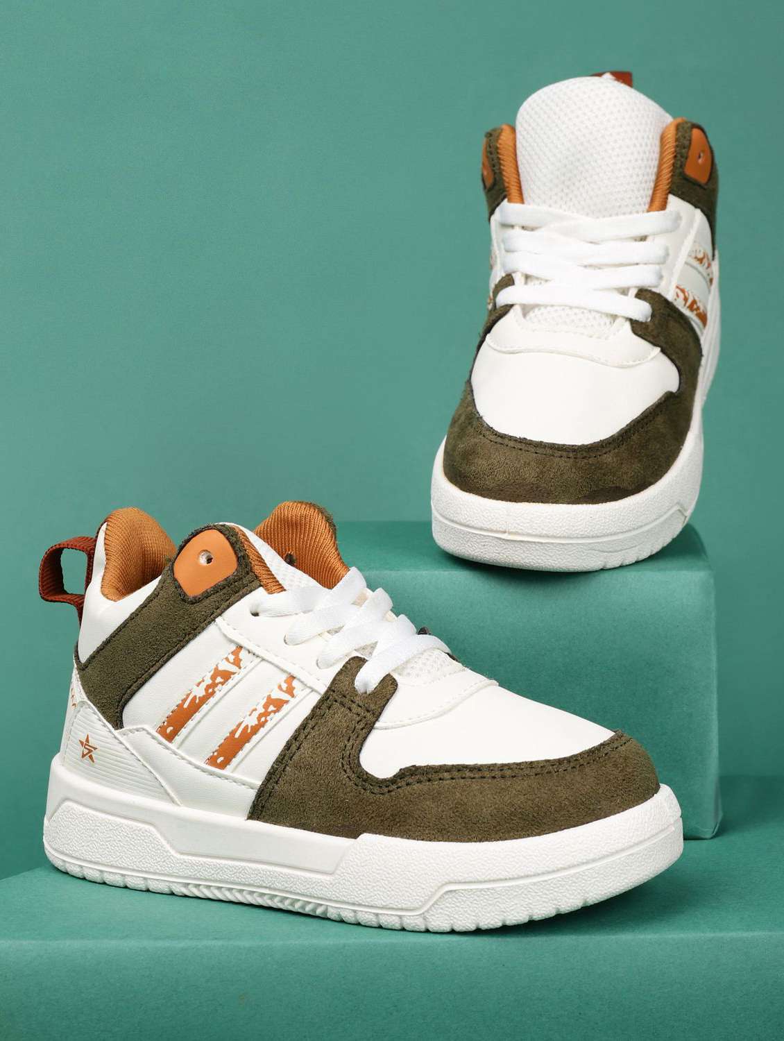 boys colourblocked lace up sneakers