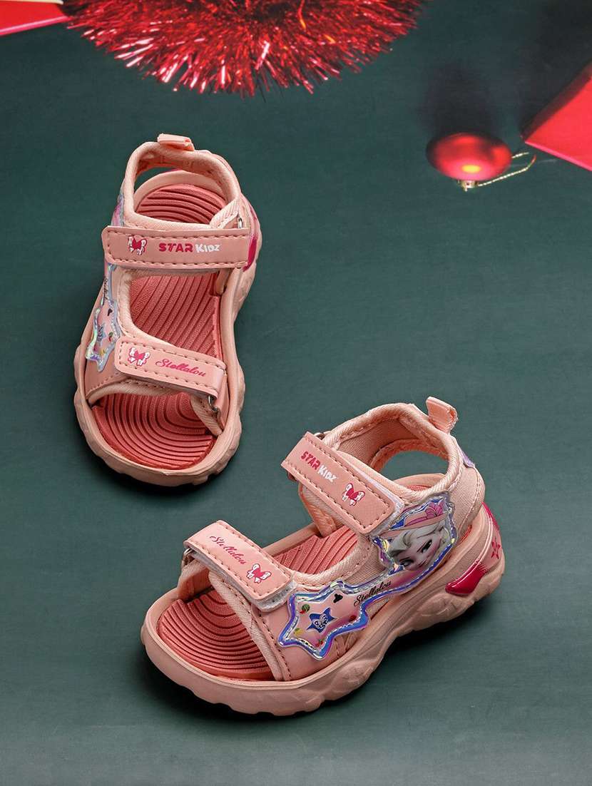 girls printed ankle strap floaters