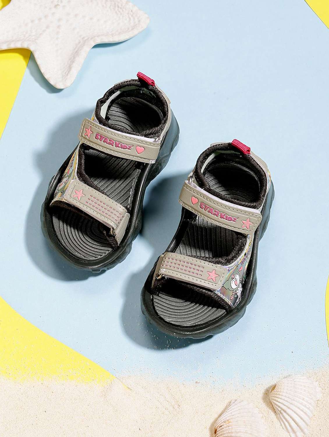kids printed ankle strap floaters