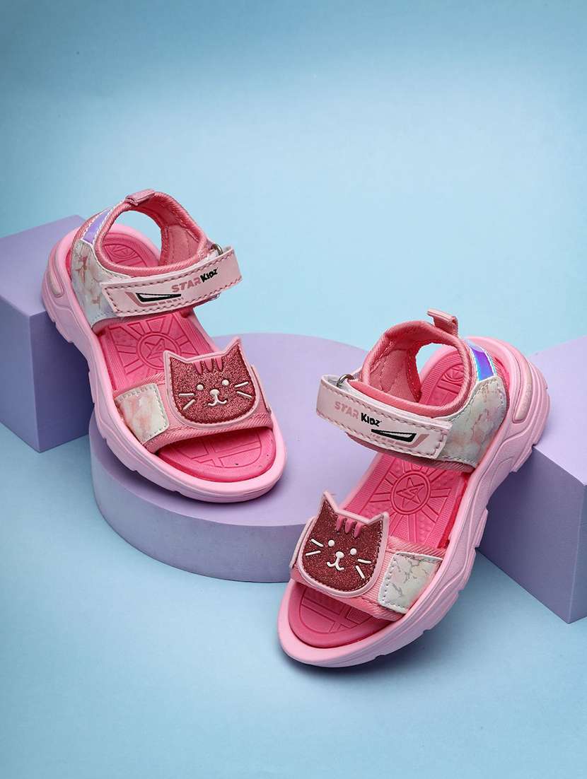 girls printed ankle strap floaters
