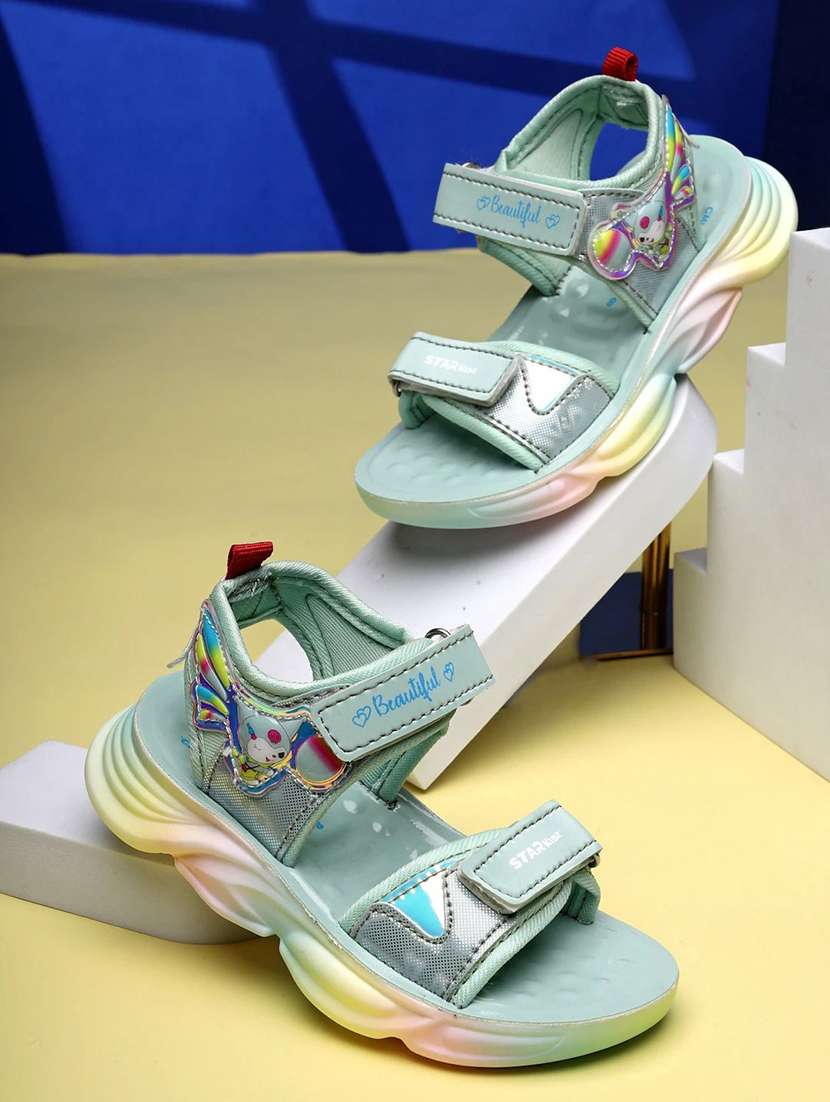 kids printed ankle strap floaters